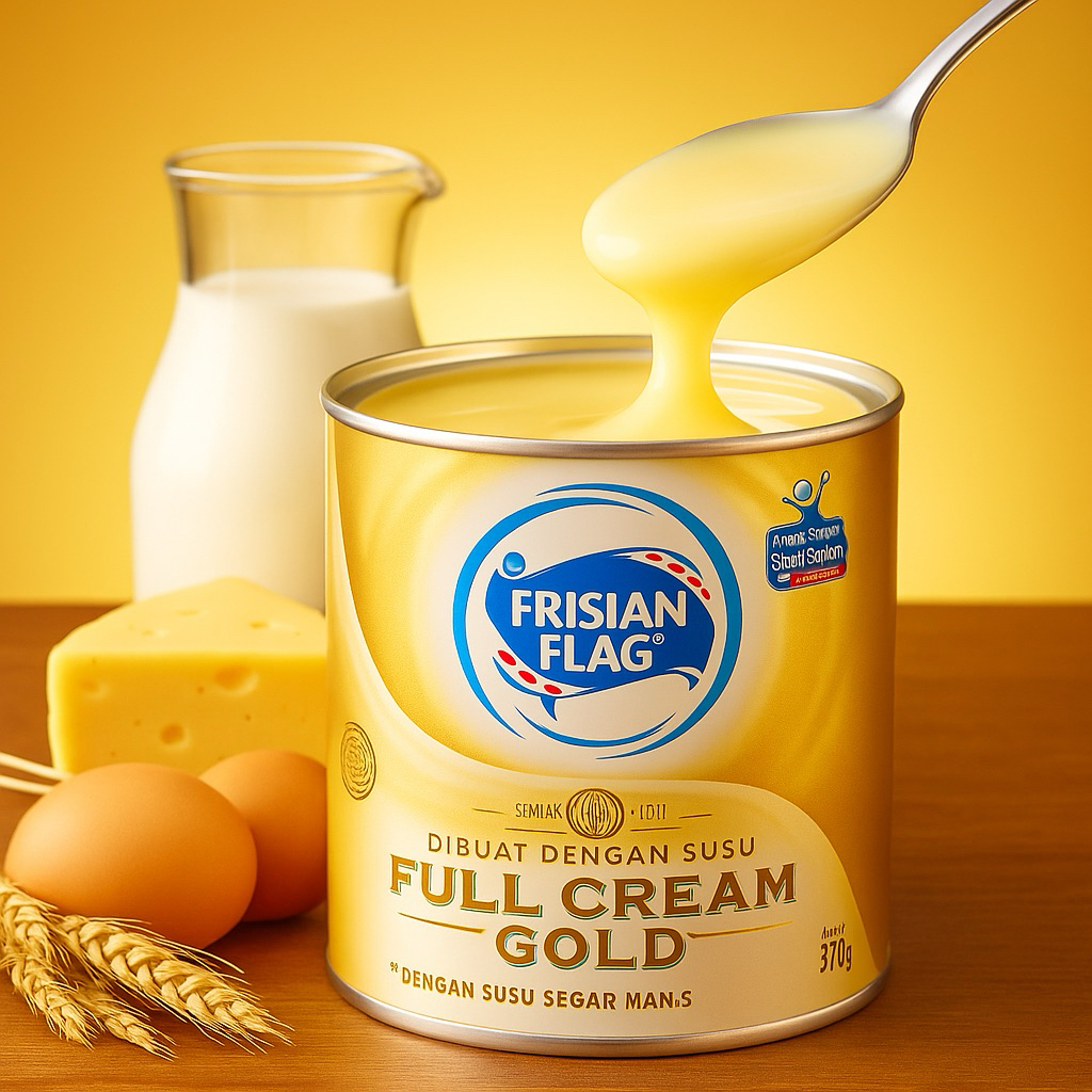 

Frisian Flag Gold 370g – Susu Kental Manis Full Cream, Lebih Kental & Creamy!
