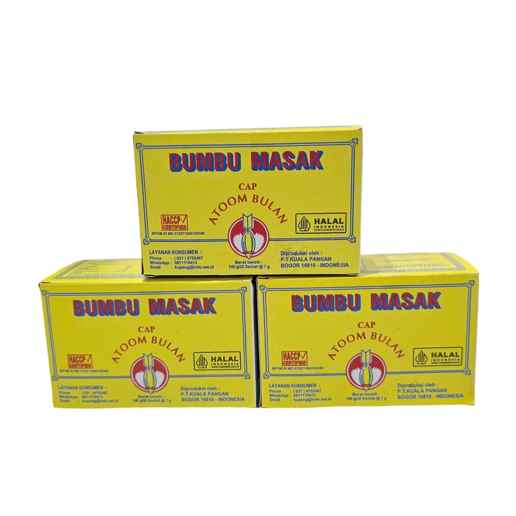 

Forcysn Bumbu Masak Cap Atoom Bulan - 1 Kotak Isi 20 Sachet @ 7 Gram