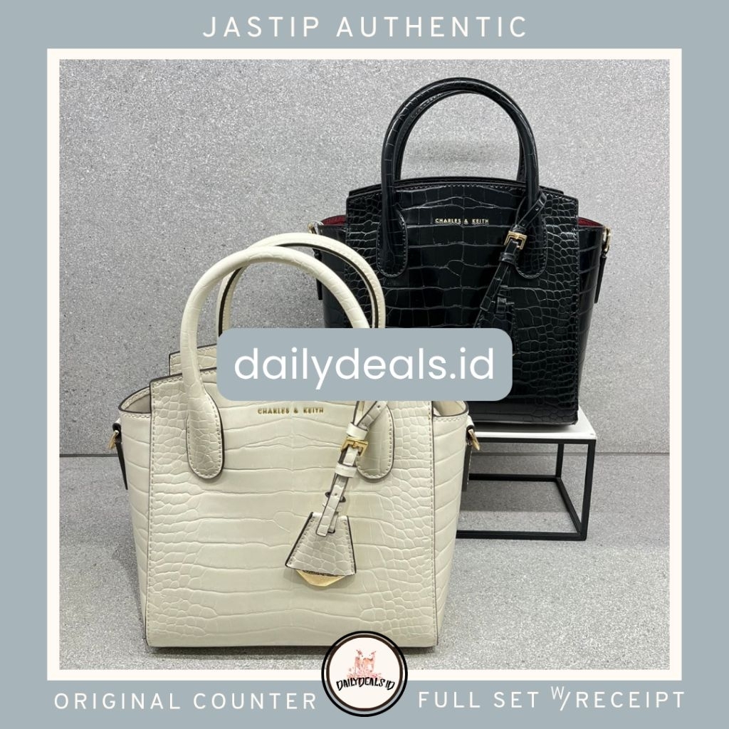 #2-30271265 Harper Bag - Jast[p] CK ORIGINAL COUNTER #2-30271265-1 TOP HANDLE STRUCTURED CROC CROCO 