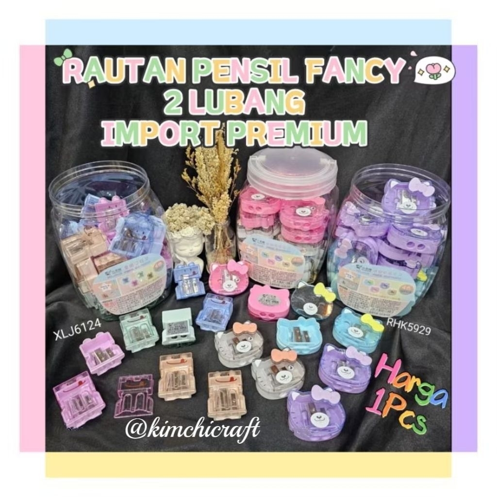 

RAUTAN PENSIL FANCY 2 LUBANG IMPORT PREMIUM / SERUTAN KARAKTER HELLOKITTY ROBOT / CUTE PENCIL SHARPENER / XLJ6124 RHK5929