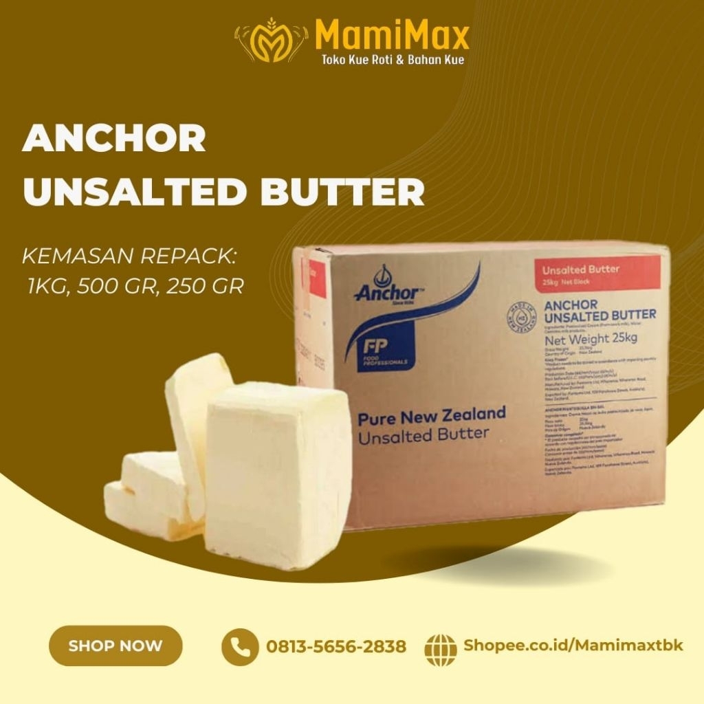 

ANCHOR UNSALTED BUTTER REPACK 1KG, 500 GRAM, 250 GRAM