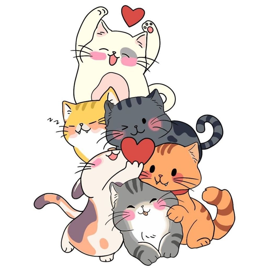 

stiker kucing lucu, stiker kucing, kucing, stiker reflektive nyala dan hologram, hp, motor