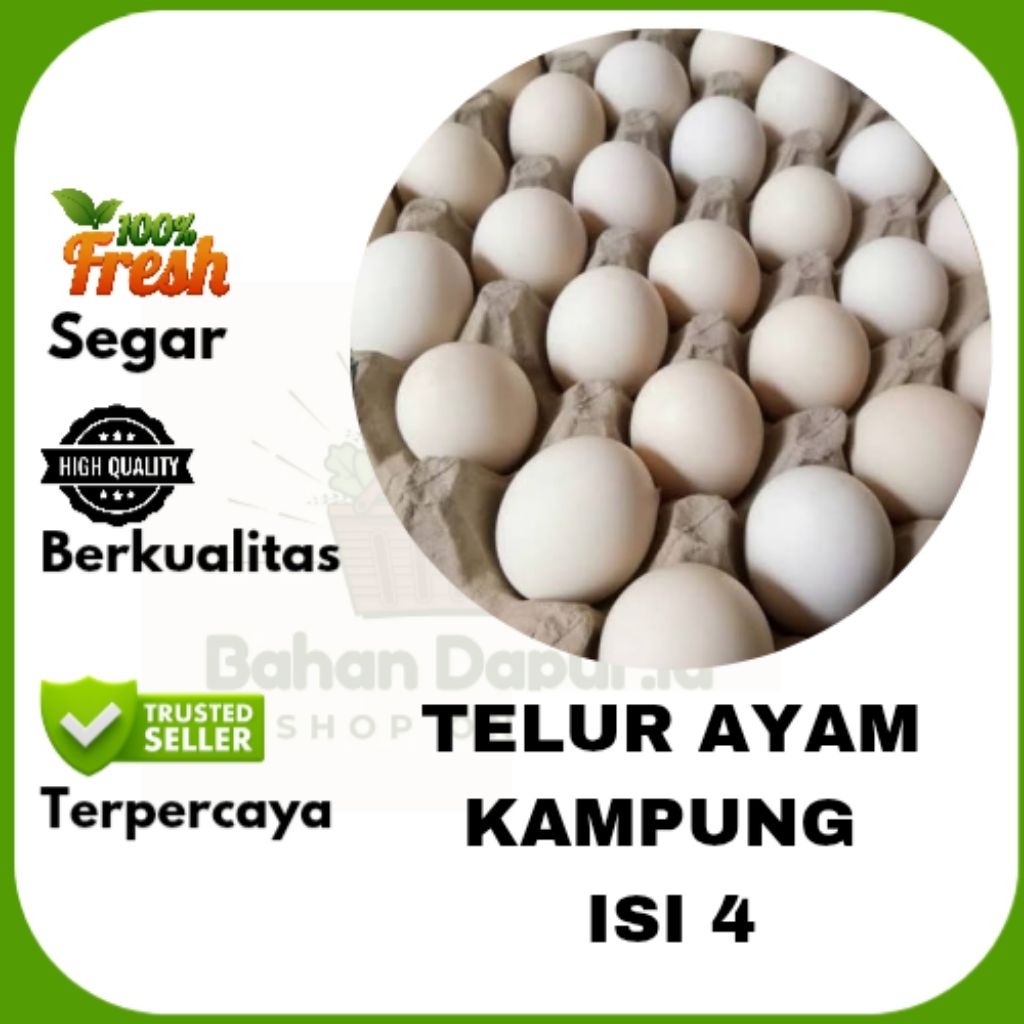 

TELUR AYAM KAMPUNG -- 4 PCS -- Bahan Dapur .id