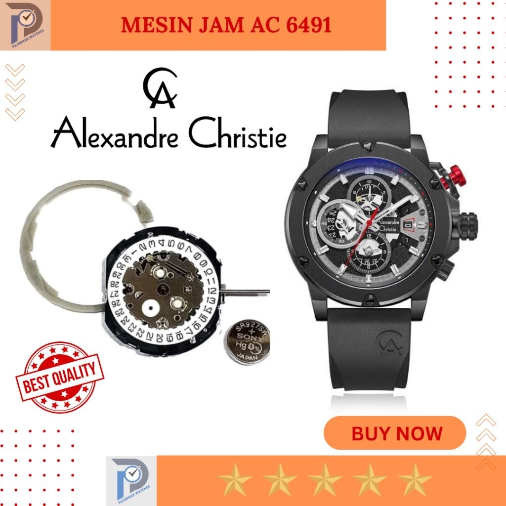 Mesin Jam Tangan AC 6491 AC6491 MC Movement Alexandre Christie Watch