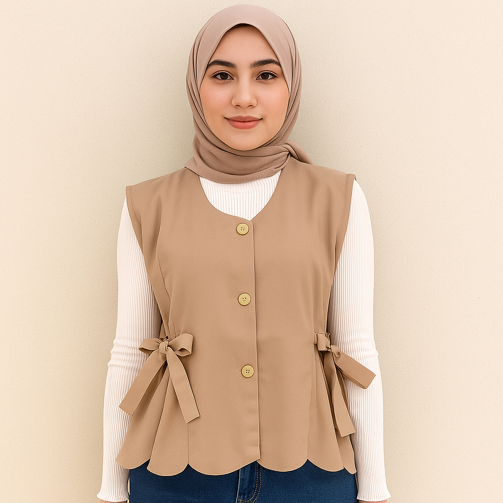 Latopia_ Vest Wanita Semiwoll Tali Samping / Vest Cherish / Rompi Wanita