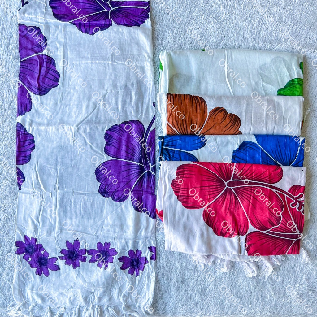 Kain Sarung Syal Selendang Pantai Bali Rayon Adem Motif Bunga Tropis Khas Oleh-Oleh Bali Sarung Pant