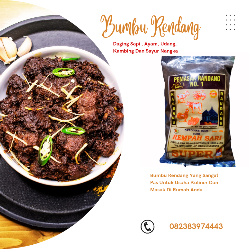 

Bumbu Rendang Rempah Sari asli Pariaman 1 kg