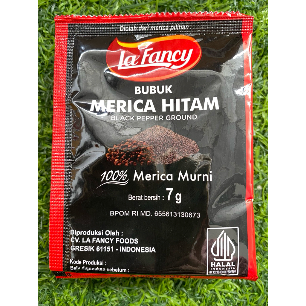 

Merica Hitam Black Pepper La fancy 7gram Halal