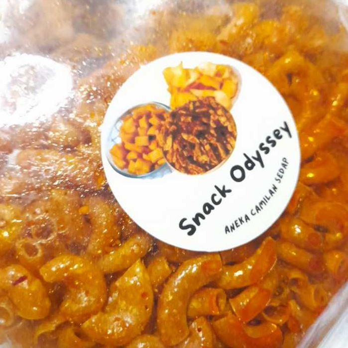 

Snack Odyssey Makaroni - Makaroni Cikruh Daun Jeruk Pedas Gurih Enak - Makaroni Bumbu Lekoh 125 gr