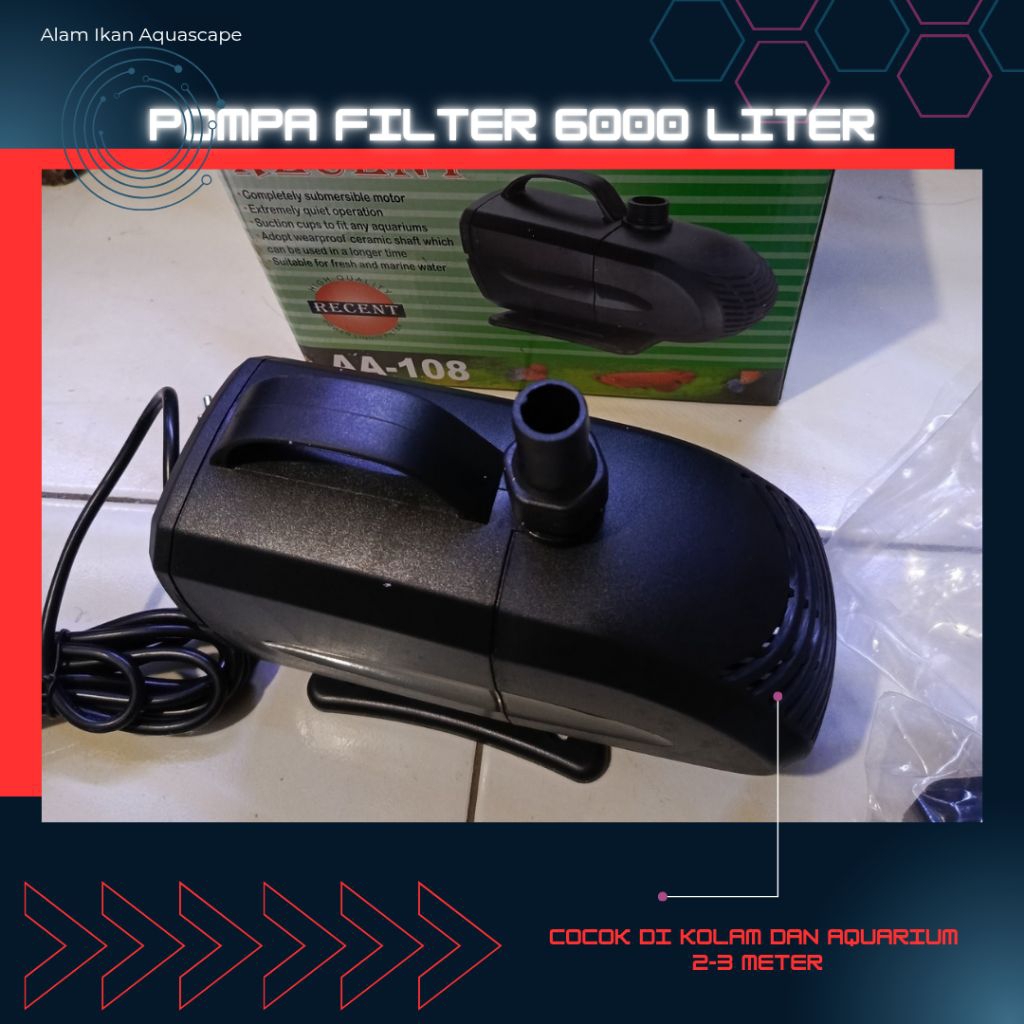 Pompa Kolam Koi Jumbo 6000liter recent 108 filter aquarium