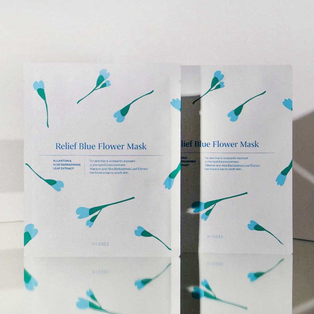 Hyggee Relief Flower Blue Mask 10 pcs