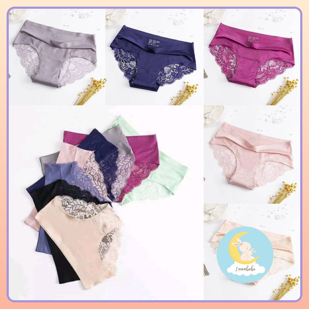 Celana Dalam CD Renda Lace Seamless Wanita Tanpa Jahitan Anti Nyeplak Tidak Berbekas , Nyaman , Prem