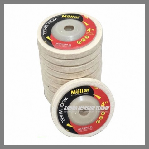 MOLLAR Wool Poles 4" STAINLESS Gerinda Tangan Mata Wol Wheel Spon Non Woven Poles 4 inch