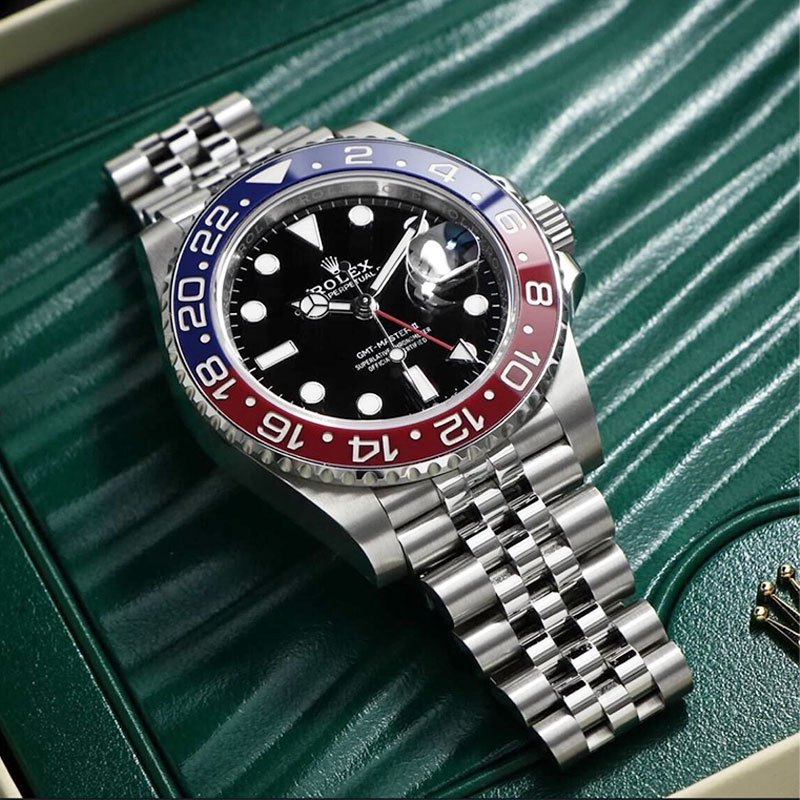 【100% ASLI Rolex Watch】 Jam tangan rolex pria Rolex GMT-Master II M126710BLRO-0001 41mm Cincin Coke 