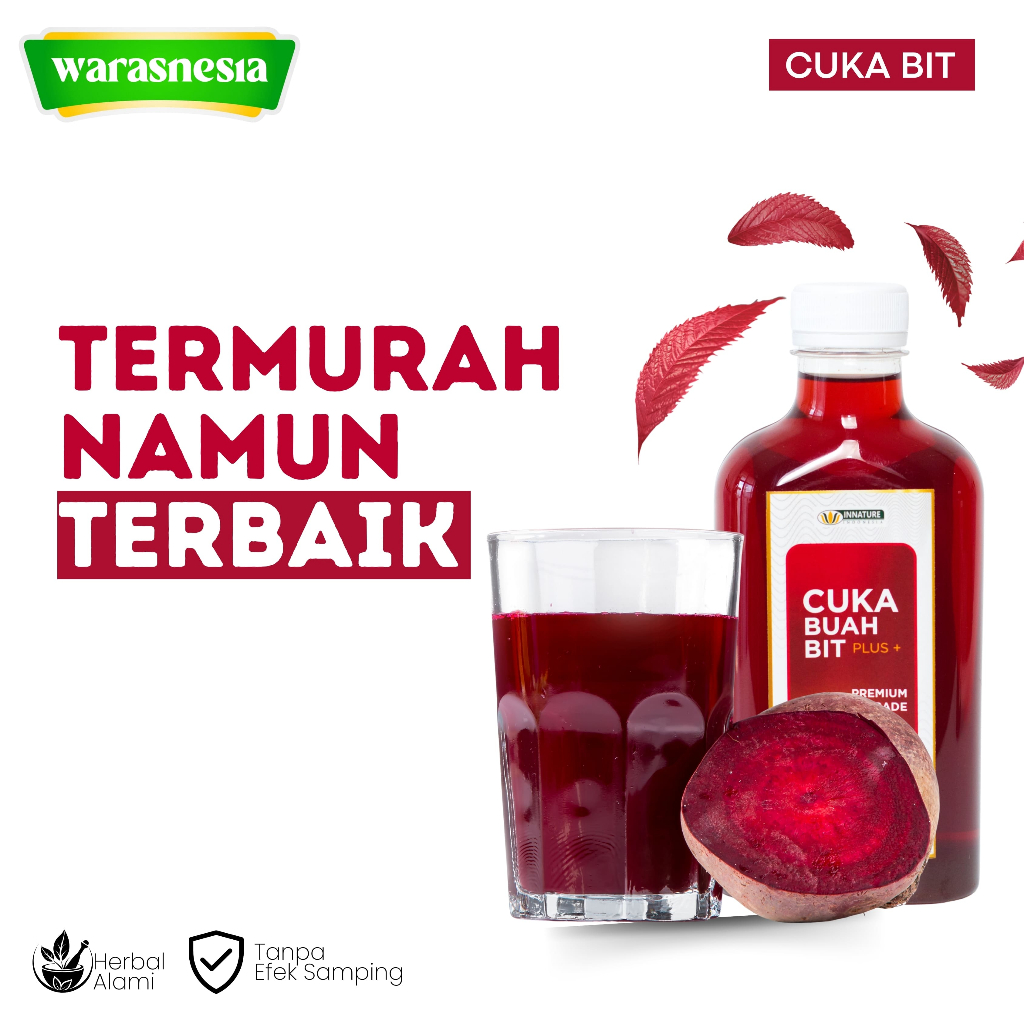 

Cuka Buah Bit InNature 250 ml Herbal Untuk Diet Menurunkan Kolesterol dan Detoks Tubuh Anemia