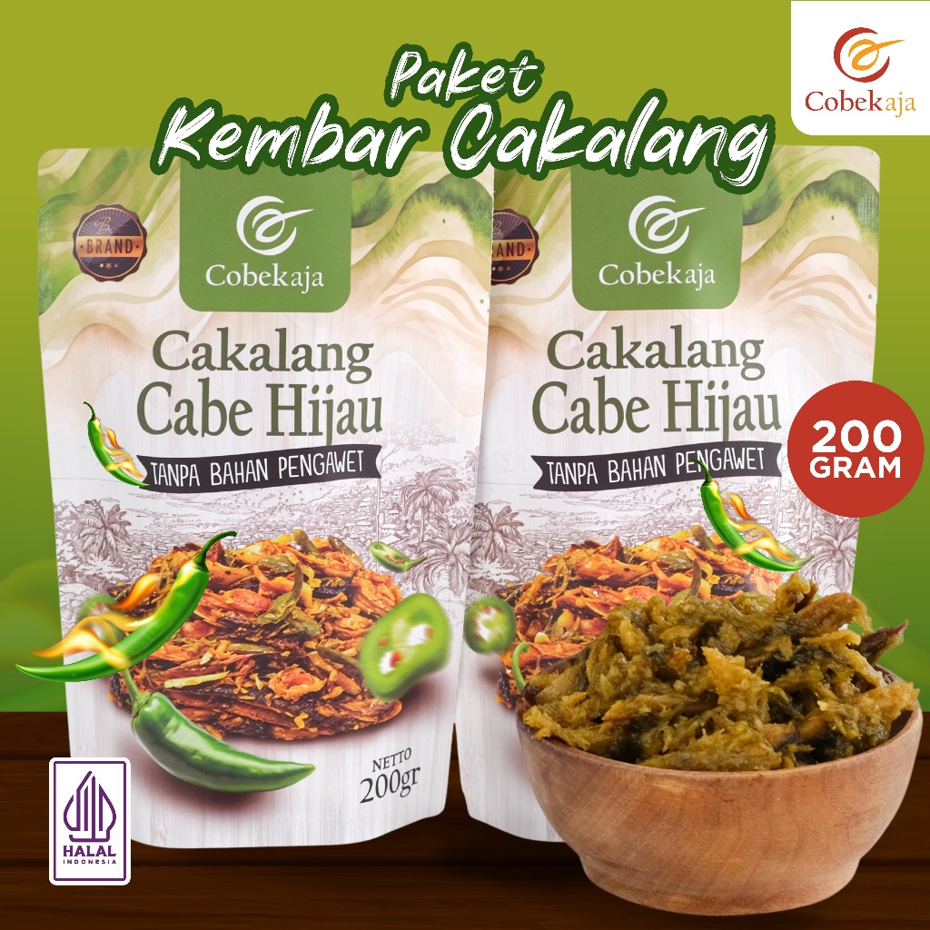 

Cobekaja - Paket Kembar Sambal Cakalang Cabe Ijo 200 Gram / 2 Pcs