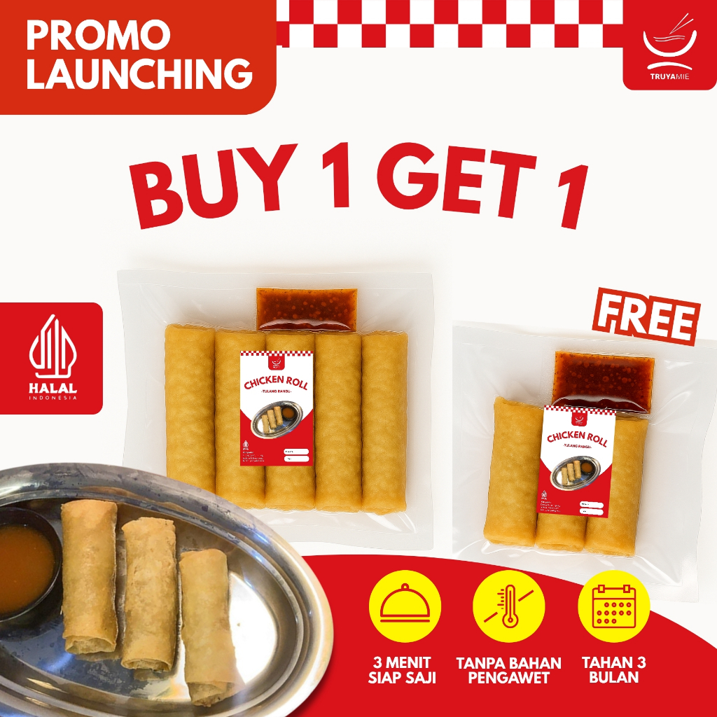 

[ BUY 1 GET 1 ] CHICKEN ROLL FROZEN TULANG RANGU HOMEMADE ISI 12 ROLL MAKANAN SIAP SAJI