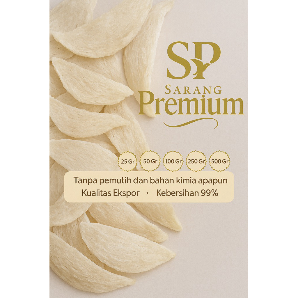 

Sarang Walet Siap Olah patahan besar – SP Sarang Premium | 100% Alami Tanpa Bahan Kimia