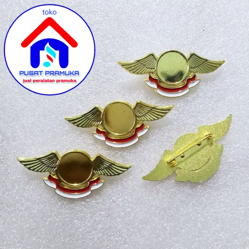 Pin Logo Wing Sayap Logo Polosan Bahan Kuningan
