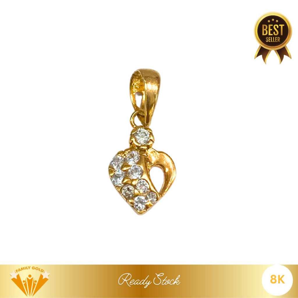 Liontin Emas Kadar 8K Model Heart Sally Family Gold