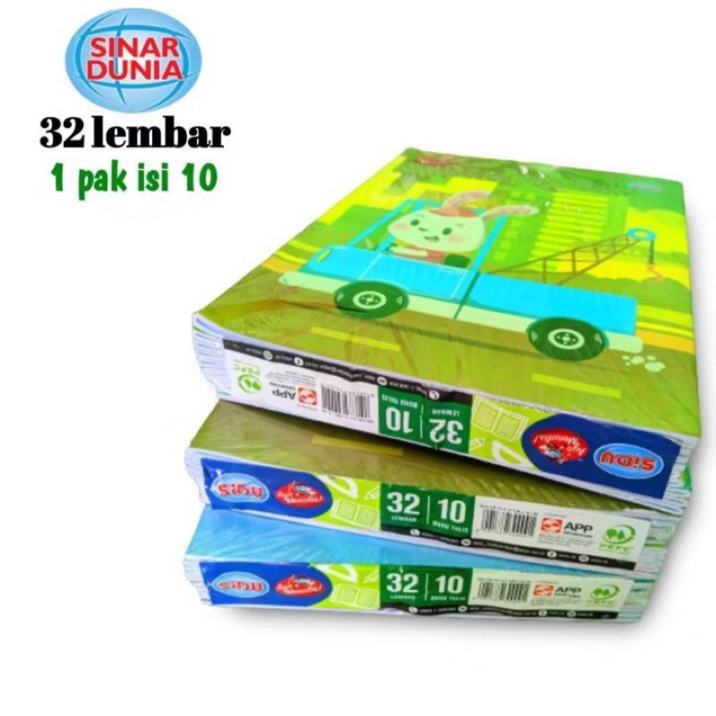 

Buku Tulis SIDU 32 Lembar 1 Pack Isi 10 Pcs Bergaris Halus