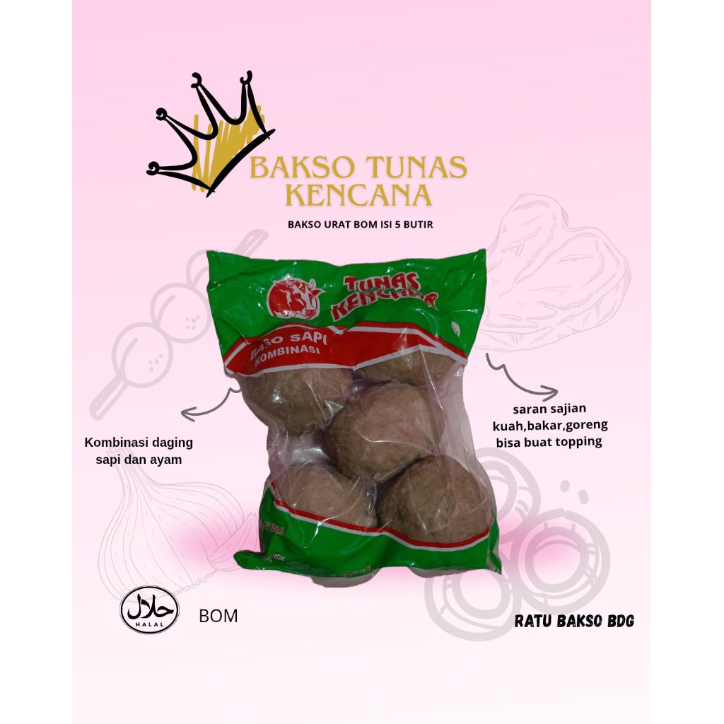 

bakso tunas kencana, bakso urat isi 5 butir