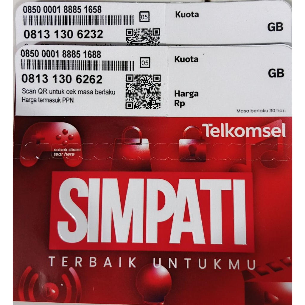 PROMO PERDANA SIMPATI/TELKOMSEL NOMER CANTIK,HOKI,NO 11 DIGIT DPT KUOTA 3Gb