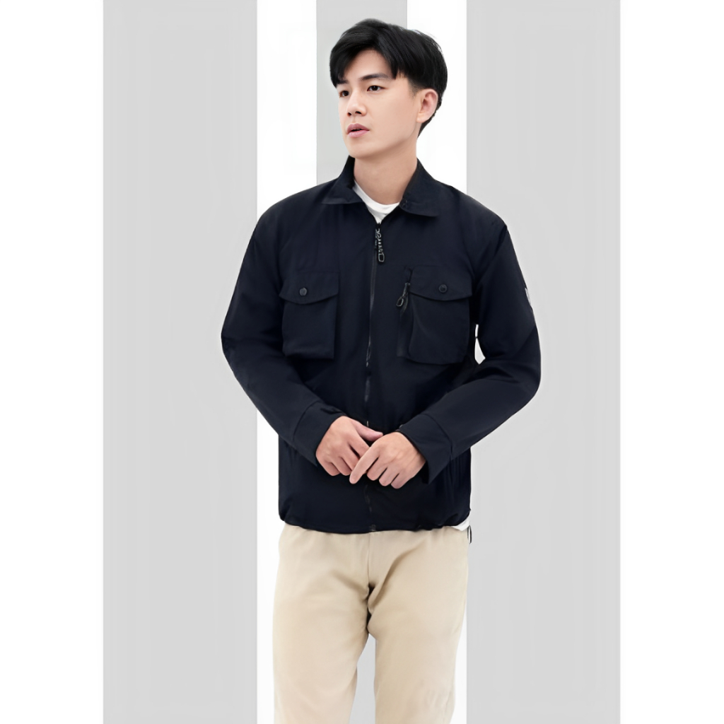 Jaket Overshirt Pria Wanita Polos Hitam Overshirt Jacket - Buckingham Black