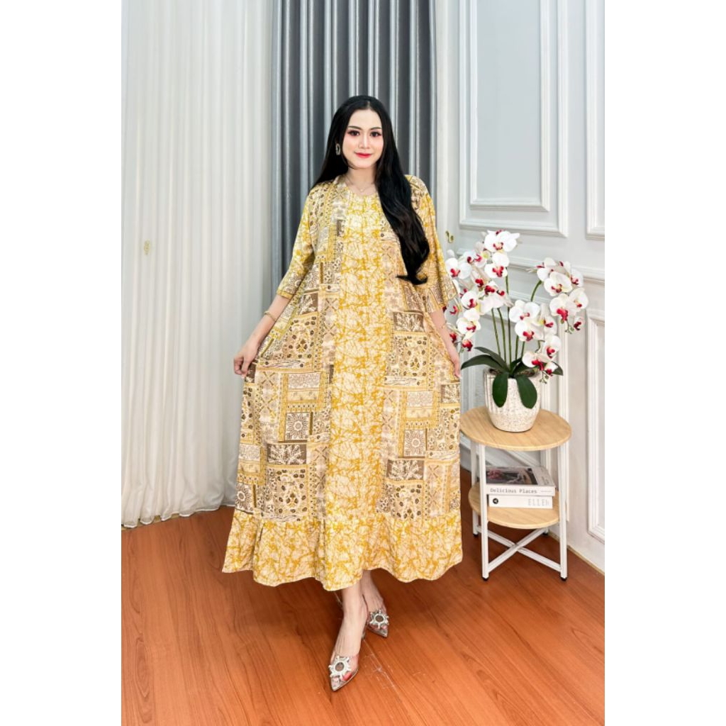 Daster Murah Dress Jumbo FROZEN Ld 130 Resleting Busui