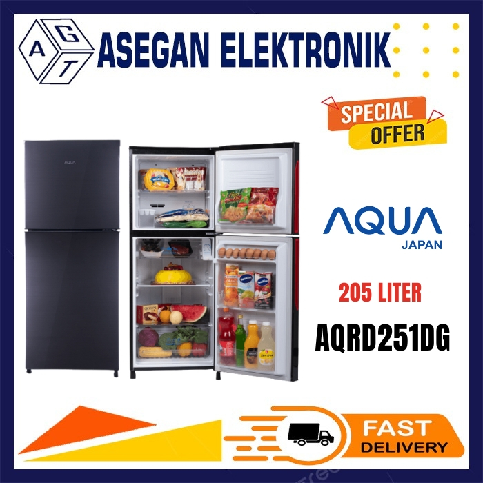 AQUA KULKAS 2 PINTU AQRD251DG KULKAS 2 PINTU AQRD251 LEMARI ES 2 PINTU AQUA - AQRD251DG