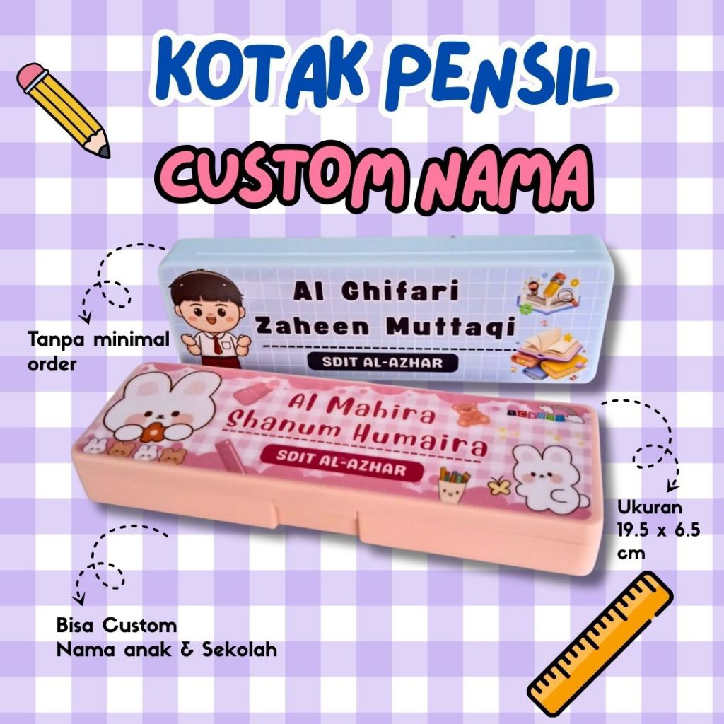 

Tempat Pensil Custom Nama dan Sekolah Lucu (Small Size)