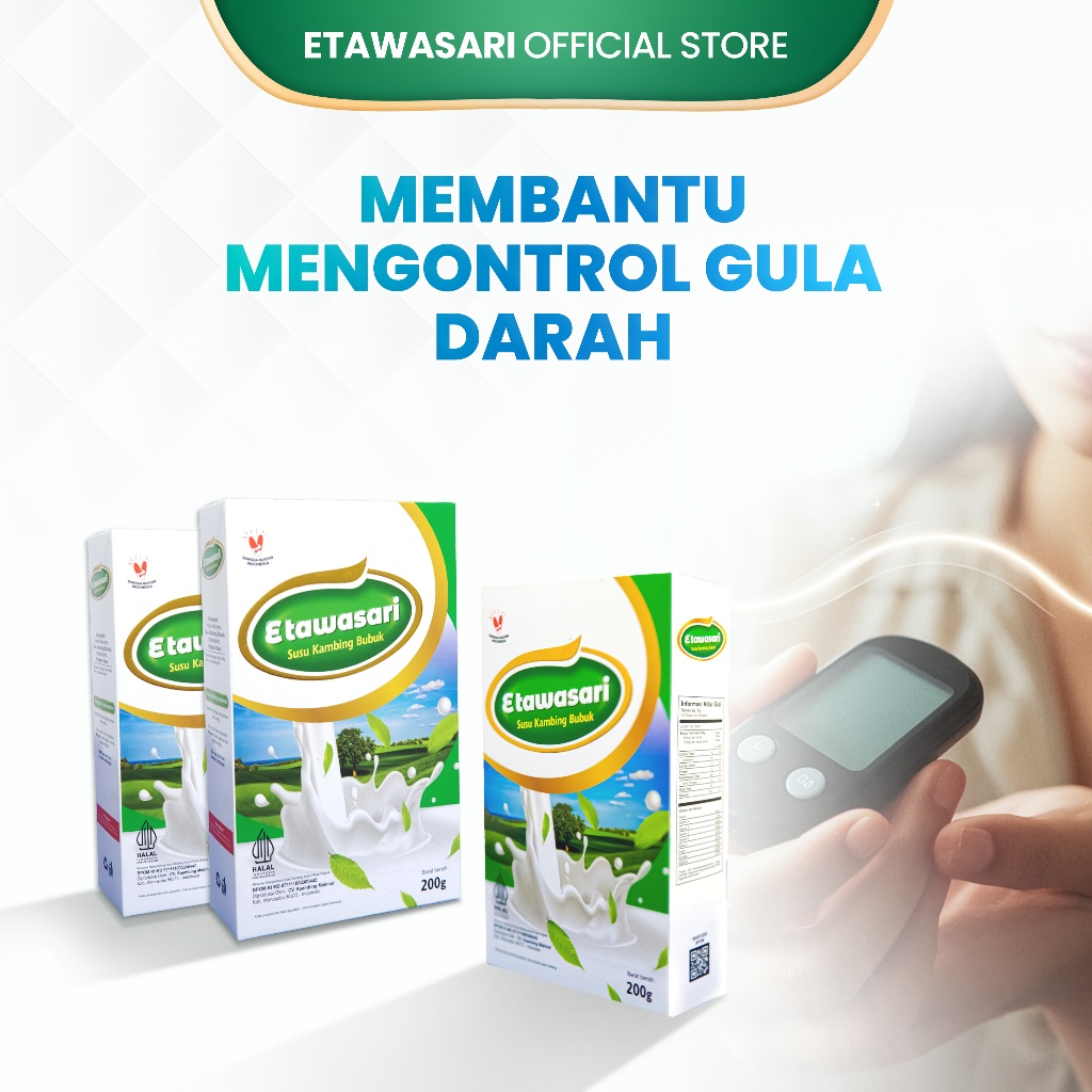 

Etawasari Susu Mendukung Kestabilan Gula Darah Penderita Prediabetes Dan Diabetes - 200 Gram (3 box)