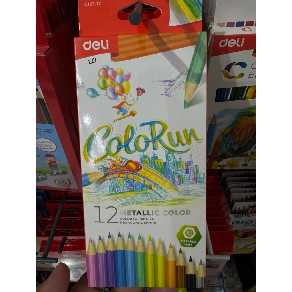 

Deli Metalic Colour Pencil 12W C127-12 Pensil Warna Metalik