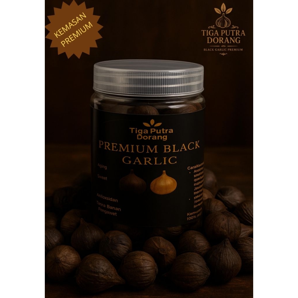 

BLACK GARLIC TUNGGAL | Bawang Hitam Tunggal | Tiga Putra Dorang | Varian 250gr