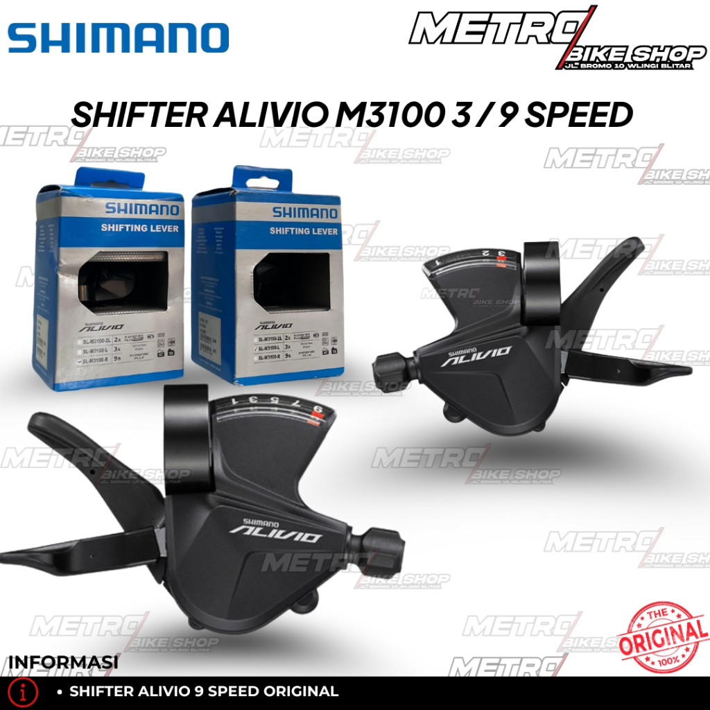 Shifter Shimano Altus M3100 3 Speed / Shifter Altus M3100 9 Speed