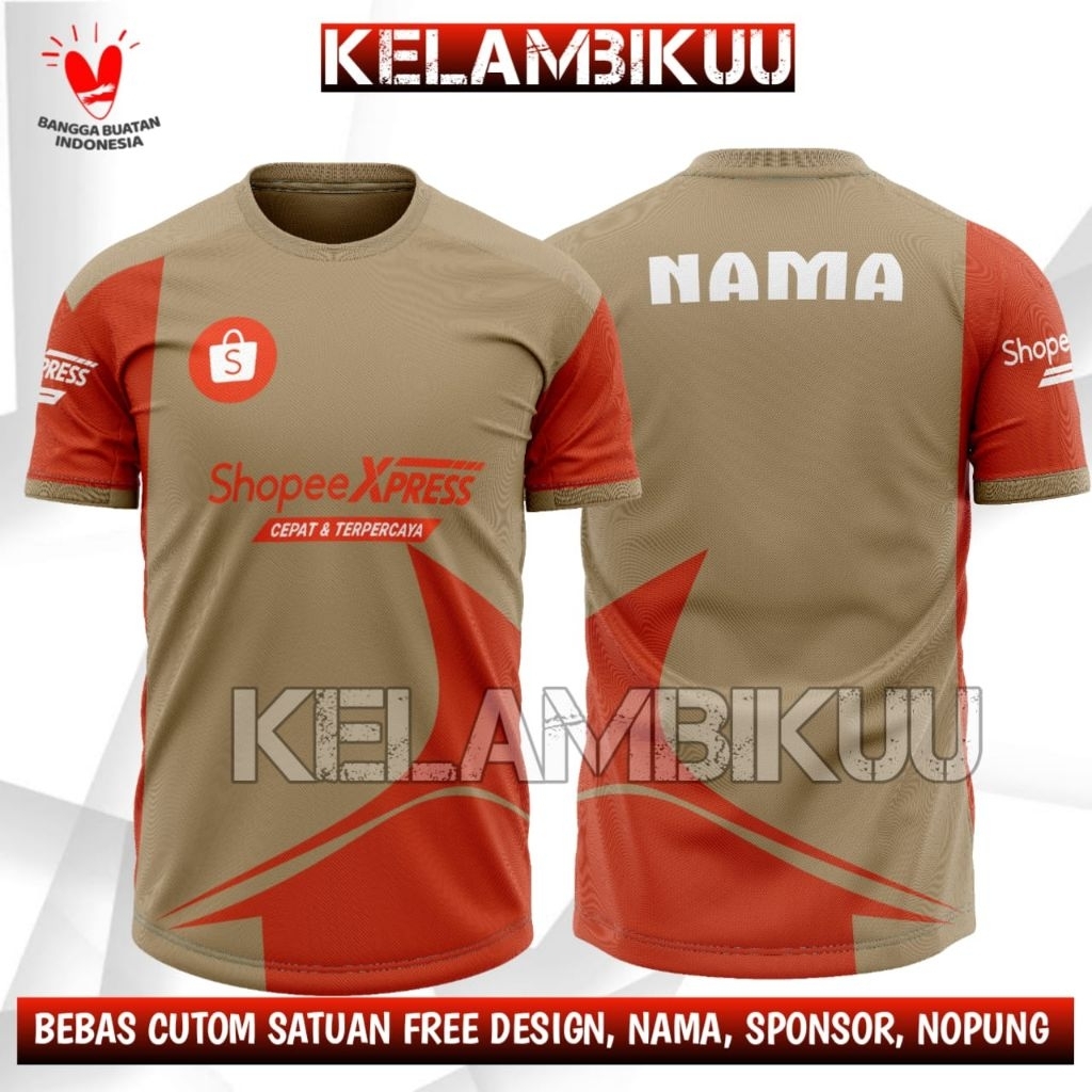 JERSEY SHOPEE PRINTING TERBARU/KAOS JERSEY KURIR SHOPEE CUSTOM/BAJU KAOS KURIR SHOPEE MURAH