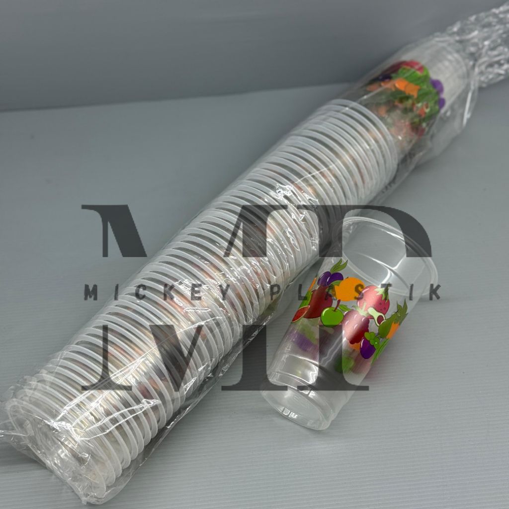 GELAS BUAH PLASTIK / CUP BUAH 16 OZ / GELAS ES BUAH 22 OZ / GELAS ES CAMPUR ISI ±50 CUP
