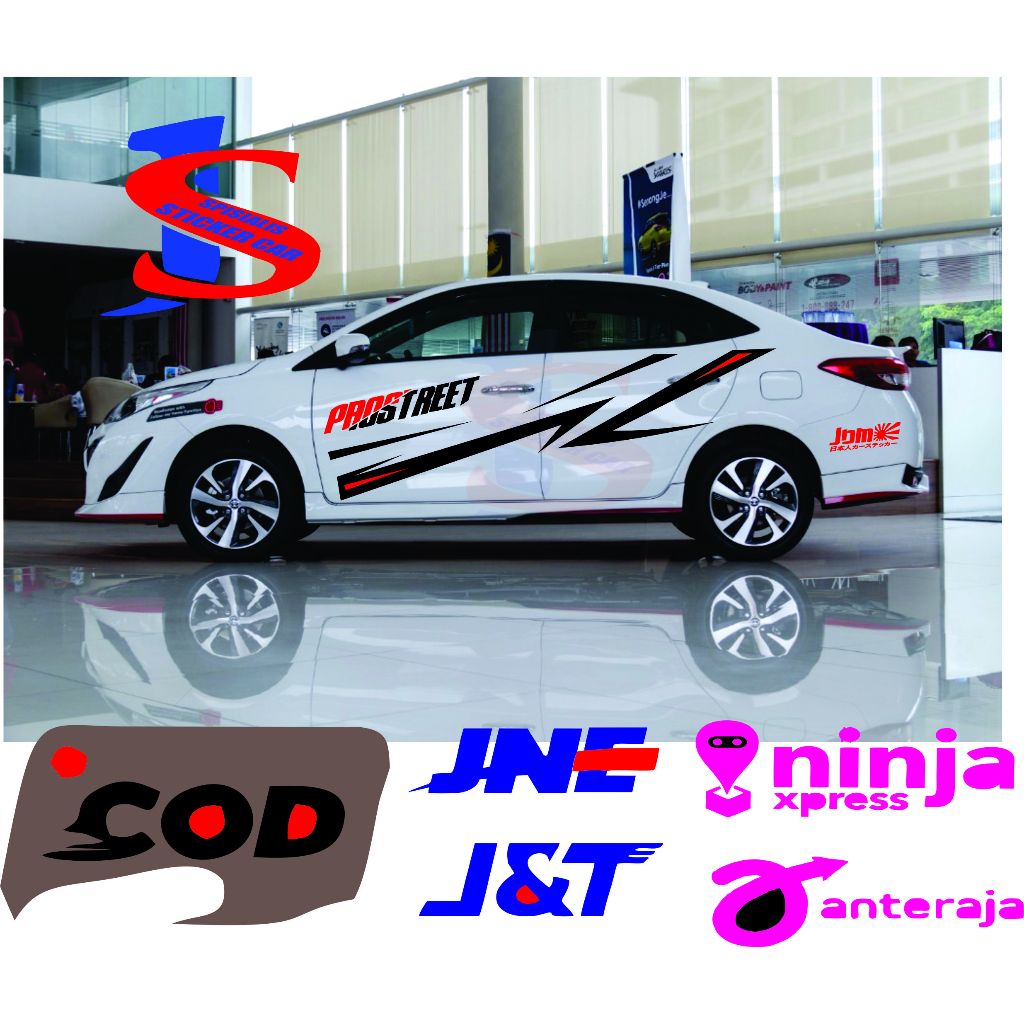 stiker mobil sedancivic striping body sedan all tipe mobil sedan