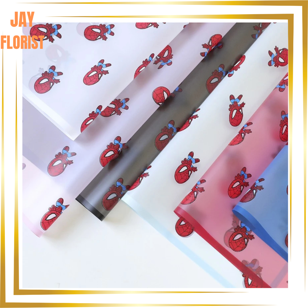 

KB82 Kertas Kado Motif SPIDERMAN Kartun Ecer Lembaran Kertas Buket Bunga Wrapping Paper