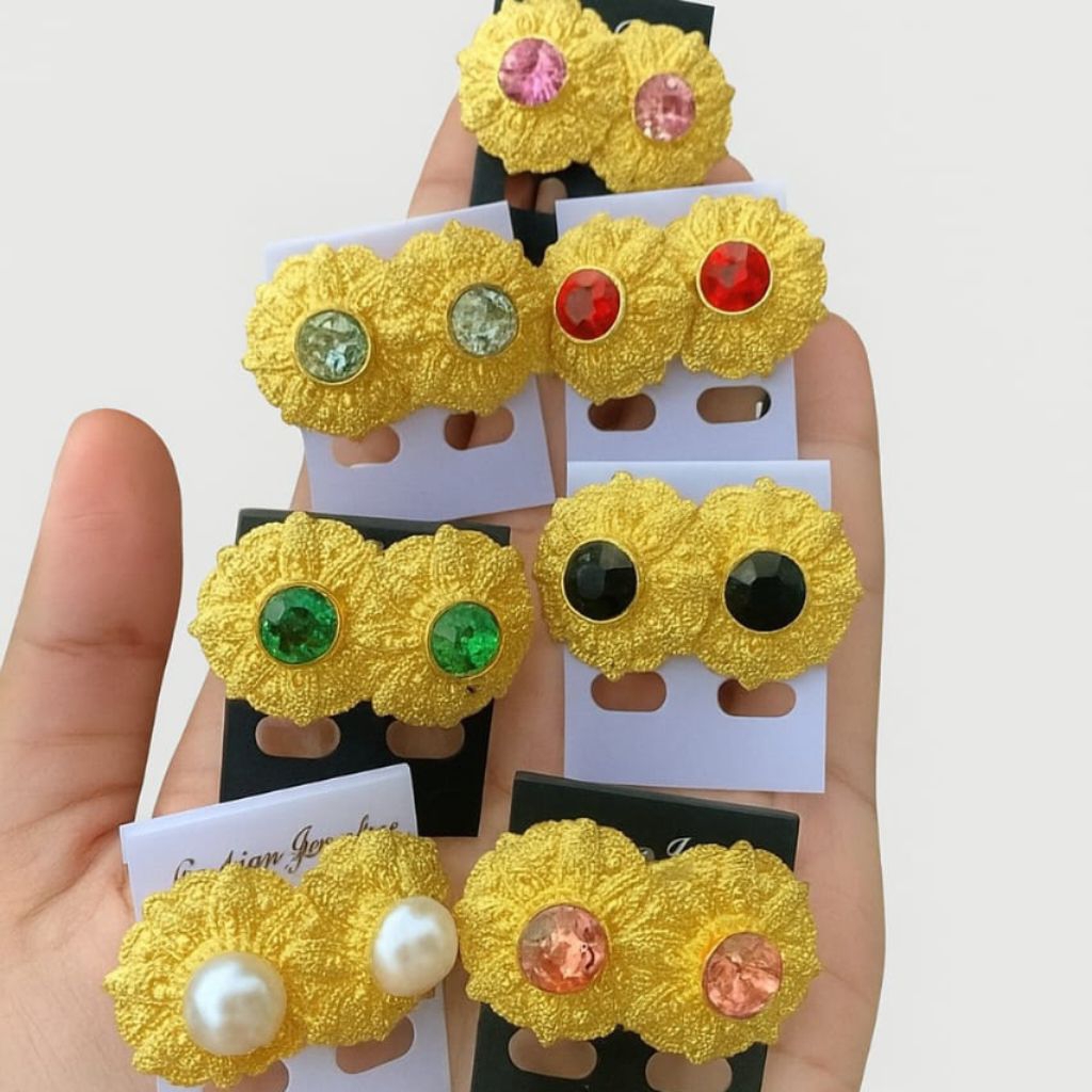 anting bali alpaka motif bintang gada suweng giwang sumpel / subeng tindik tusuk aksesoris tradision
