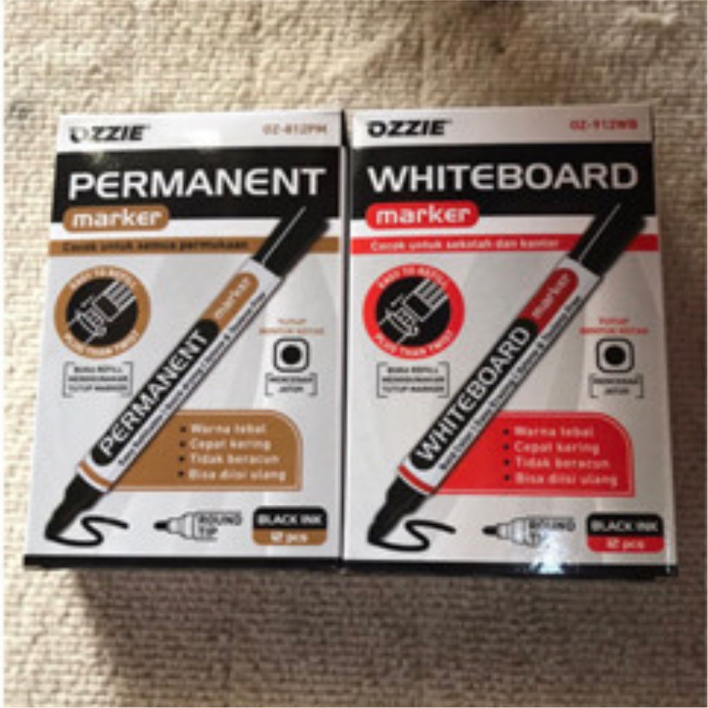 

Spidol Whiteboard + Permanent - Tinta Hitam - Paket Hemat ECER