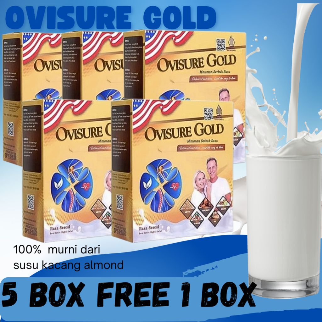 

5 BOX OVISURE GOLD ASLI ORIGINAL MILK SUSU VITAMIN TULANG DAN SENDI NYERI OTOT KERAM DAN KEBAS ORIGINAL USA