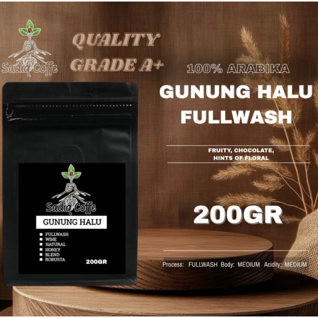 

Arabika Fullwash sadiq coffe - Gunung Halu Full Wash Arabika 100% Biji Kopi Bubuk 200 Gr 500 Gr 1 Kg