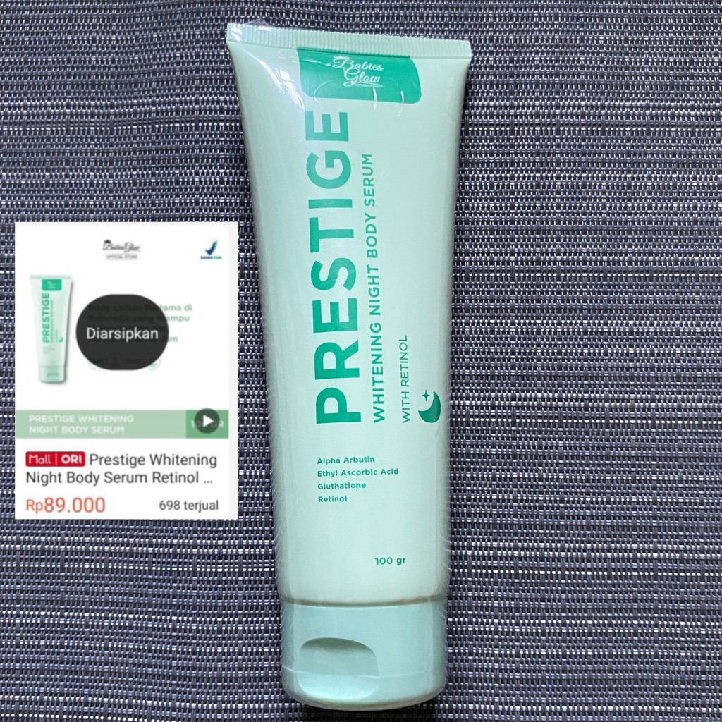 JUAL CEPAT - BARU Babies glow Prestige Whitening Night Body Serum Retinol 100gr