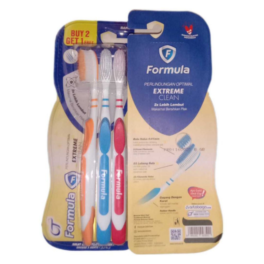 Formula Sikat Gigi Extreme Clean Isi 3, Formula Sikat Gigi Sparkling White Isi 3