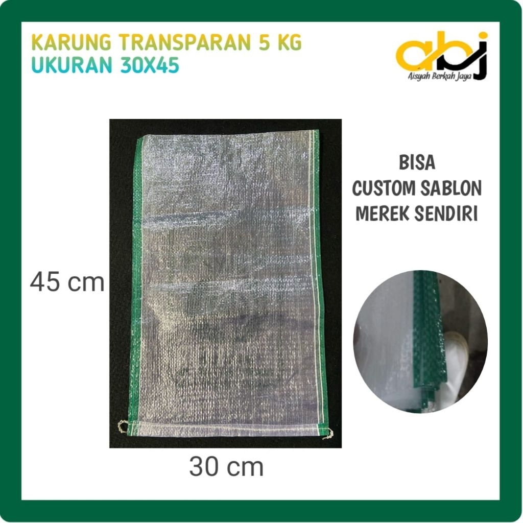 Karung Beras 5kg Ukuran 30×45 Bisa Custom Merek Sendiri