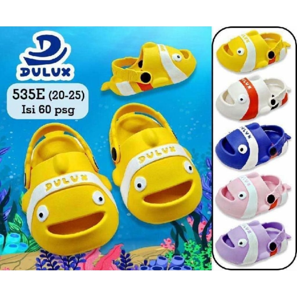 [GROSIR] Sandal Anak Dulux 535 Model Ikan Karakter Lucu – Ukuran 20–30