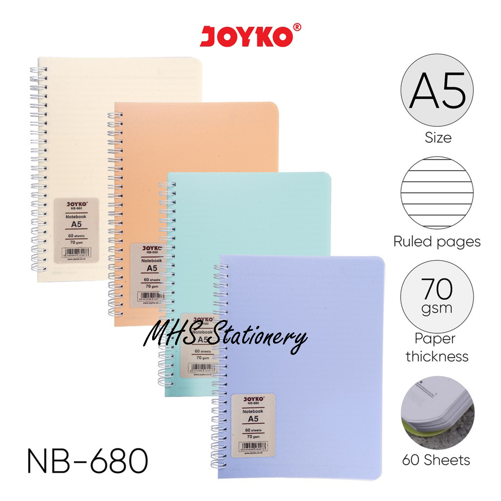 

Notebook Diary Agenda Buku Catatan Bergaris Ruled Joyko NB-680 60 Lembar Pastel Colors