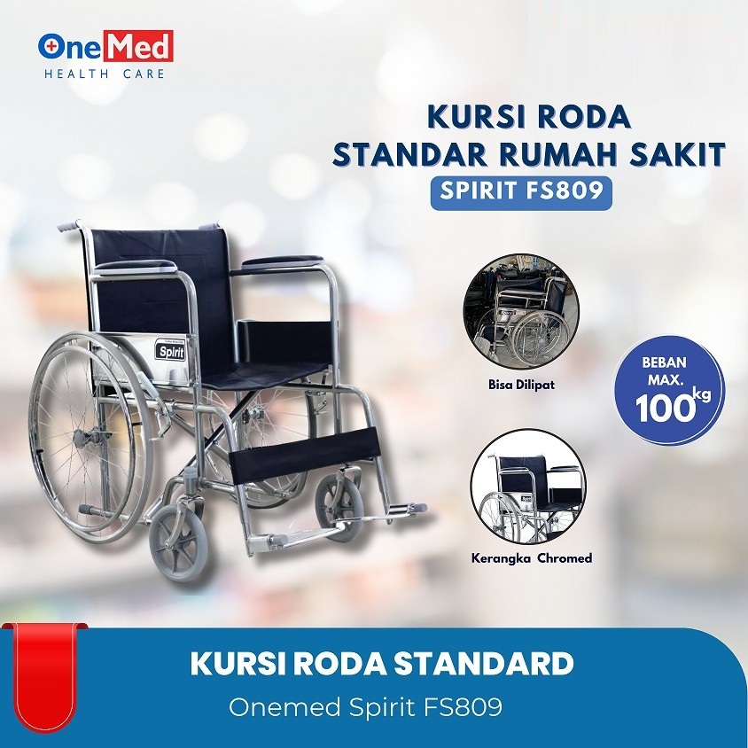 Kursi Roda Spirit FS 809 - Kursi Roda Standar Rumah Sakit [TANGERANG]