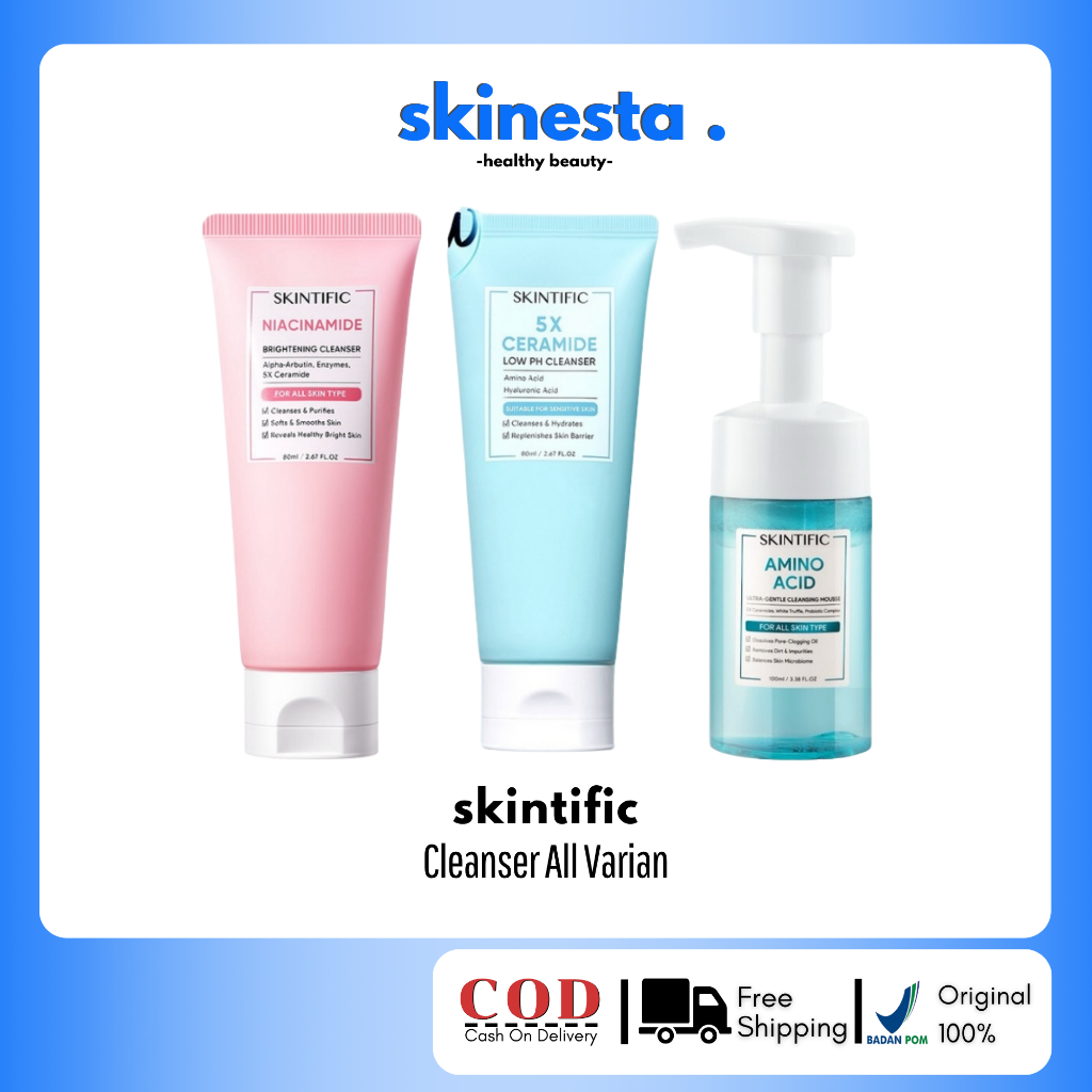 SKINTIFIC Facial Wash Facial Cleanser Niacinamide Clenaser Ceramide Amino Acid Cleanser